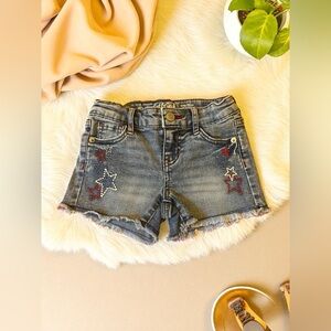 Cat & Jack Blue Denim Shorts with Star Embroidery